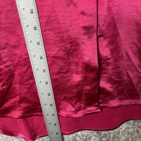 Good American Washed Satin Weekend Shirt Size S/M Love Potion Hot Pink - Picture 5 of 8